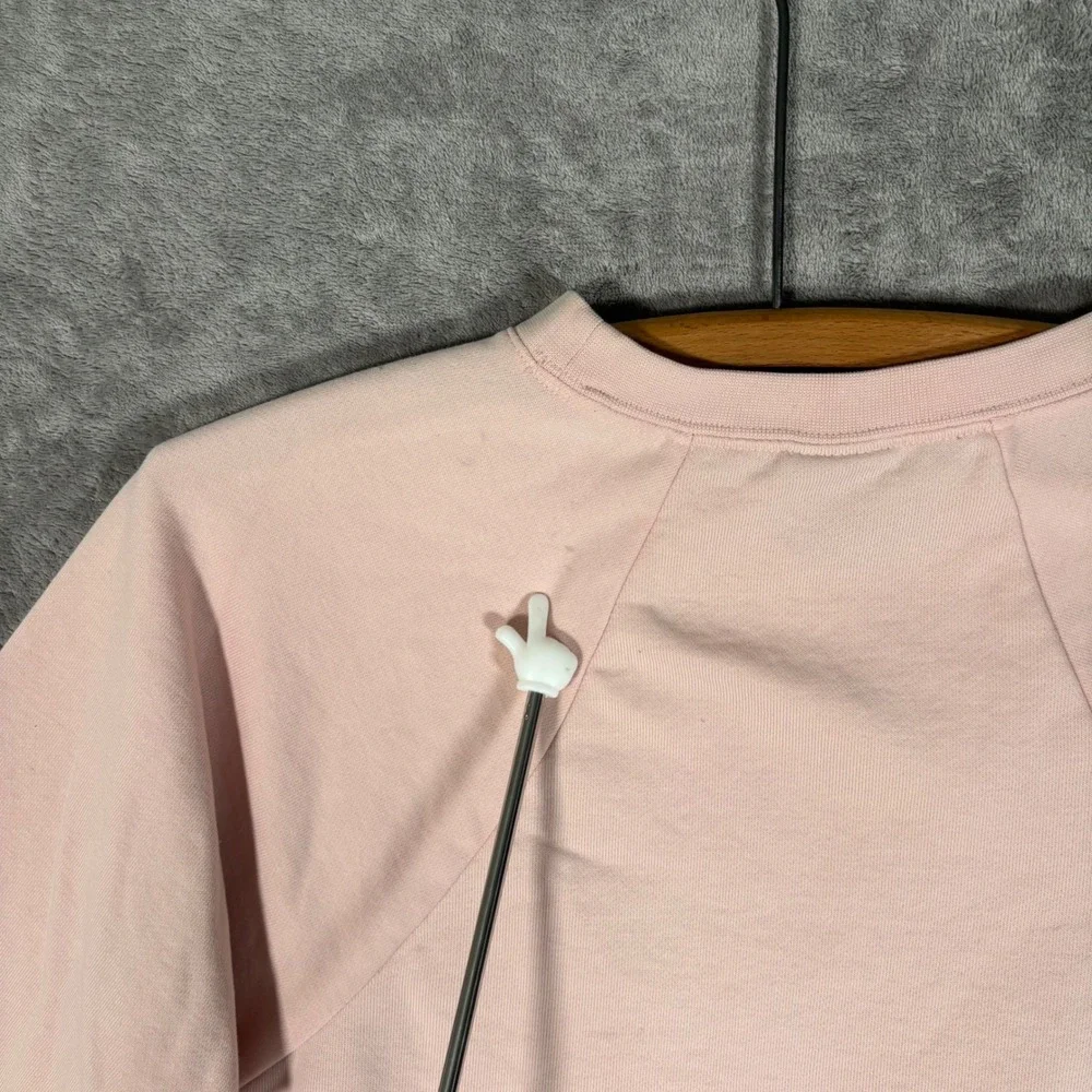Nike Dri-FIT Women Small Pink Embossed Logo Cropped Pullover Sweatshirt Gorpcore